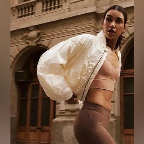 FP Movement by Free People Jackets & Blazers - NEW Free People Movement FP Ivory Glitz Blitz Quilt Nylon Bomber Puffer Jacket S